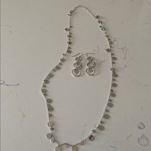 Elegant Silver Necklace and Earring Set